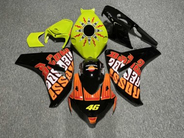 Purchase 2008-2011 Glossy Black Yellow Honda CBR1000RR Motorcycle Fairings UK