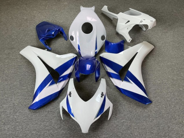 Purchase 2008-2011 Glossy White Blue Trim Honda CBR1000RR Motorcycle Fairings UK