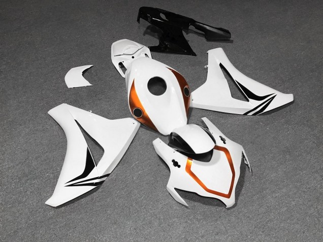 Purchase 2008-2011 Glossy White Burnt Orange Black Honda CBR1000RR Motorcycle Fairings UK