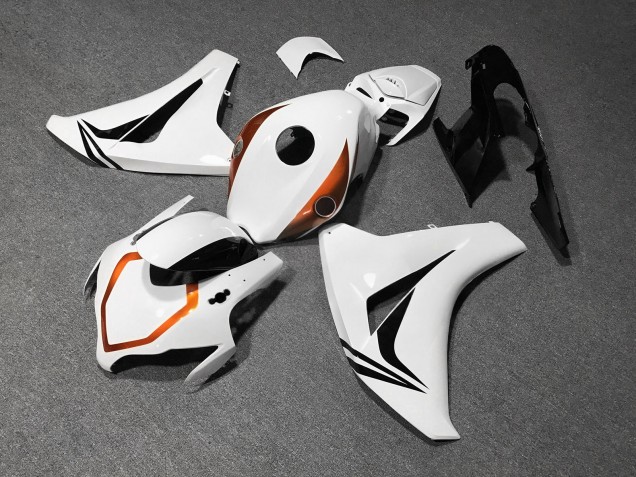 Purchase 2008-2011 Glossy White Burnt Orange Black Honda CBR1000RR Motorcycle Fairings UK