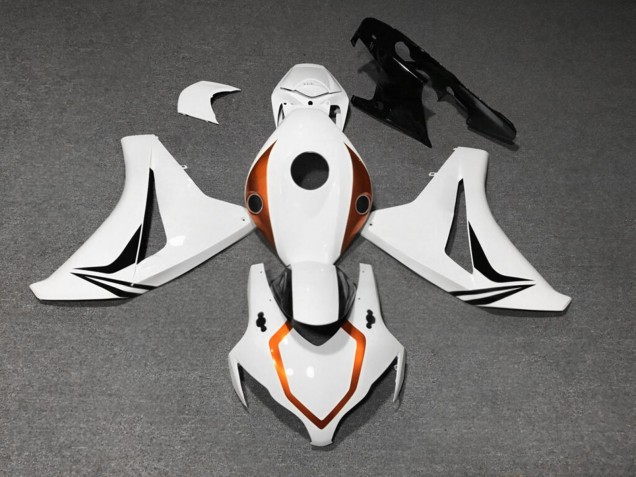 Purchase 2008-2011 Glossy White Burnt Orange Black Honda CBR1000RR Motorcycle Fairings UK