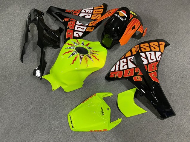 Purchase 2008-2011 Glossy Black High Viz Yellow Rossi Honda CBR1000RR Motorcycle Fairings UK