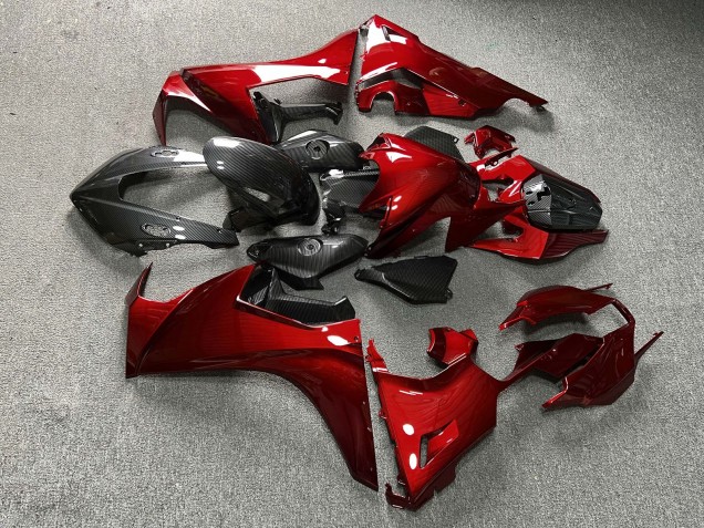 Purchase 2017-2024 Glossy Deep Red with Carbon Fiber Style Honda CBR1000RR Motorcycle Fairings UK
