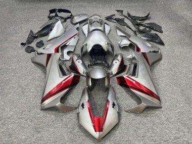 Purchase 2017-2024 Glossy Silver with Candy Red & Black Honda CBR1000RR Motorcycle Fairings UK