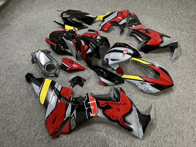 Purchase 2017-2024 Glossy Grey & Black with Yellow & Red Bull with Carbon Fiber Style Honda CBR1000RR Motorcycle Fairings UK
