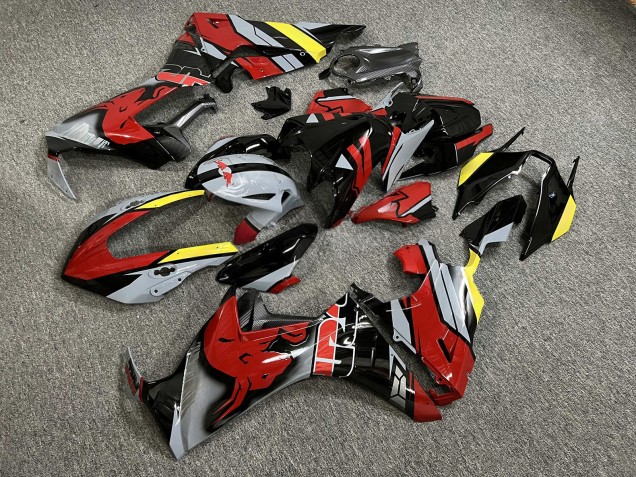 Purchase 2017-2024 Glossy Grey & Black with Yellow & Red Bull with Carbon Fiber Style Honda CBR1000RR Motorcycle Fairings UK