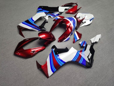 Purchase 2017-2024 Glossy Candy Red & White with Black & Blue Honda CBR1000RR Motorcycle Fairings UK