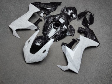 Purchase 2017-2024 Glossy Black White Forged Carbon Fiber Style Honda CBR1000RR Motorcycle Fairings UK
