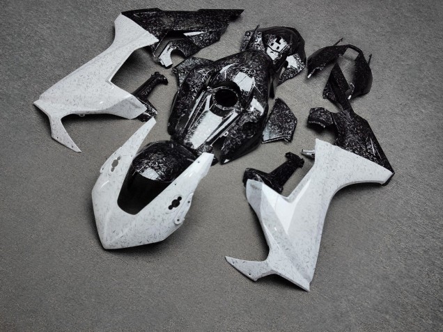 Purchase 2017-2024 Glossy Black White Forged Carbon Fiber Style Honda CBR1000RR Motorcycle Fairings UK