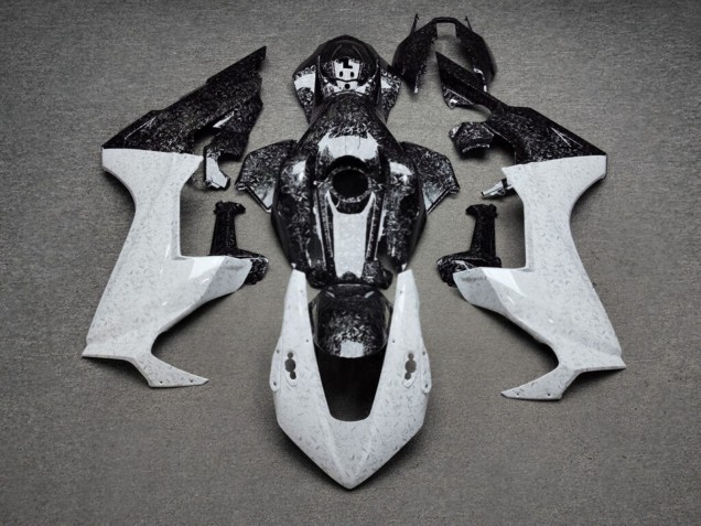 Purchase 2017-2024 Glossy Black White Forged Carbon Fiber Style Honda CBR1000RR Motorcycle Fairings UK