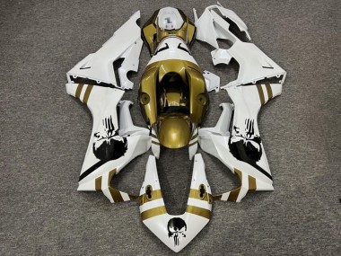 Purchase 2017-2024 Glossy Pearl White Gold Black Skull Honda CBR1000RR Motorcycle Fairings UK