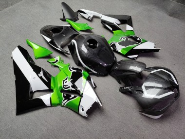Purchase 2013-2026 Glossy Black White with Lime Green Carbon Fiber Style Bull Copy Honda CBR600RR Motorcycle Fairings UK
