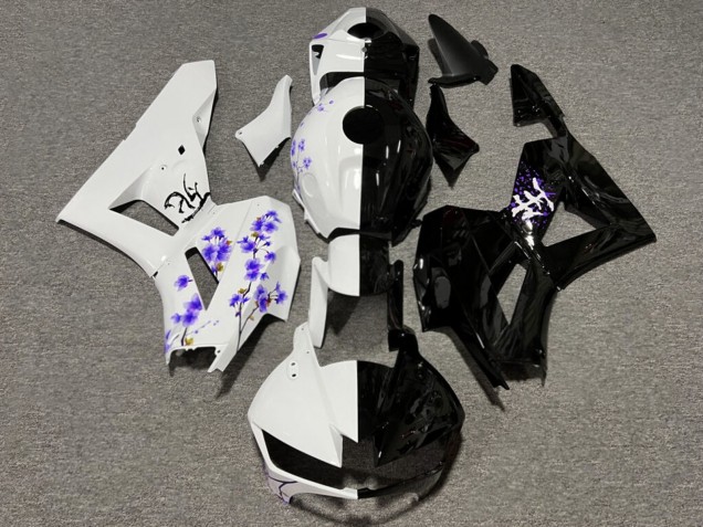 Purchase 2013-2026 Glossy Black White with Purple Cherry Blossom Split Honda CBR600RR Motorcycle Fairings UK