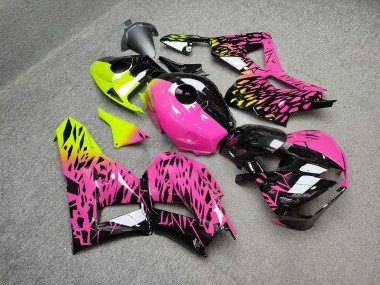 Purchase 2013-2026 Glossy Pink & Black with High Vis Yellow Shattered Split Honda CBR600RR Motorcycle Fairings UK