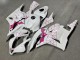Purchase 2009-2012 Glossy White & Pink Pattern Honda CBR600RR Motorcycle Fairings UK