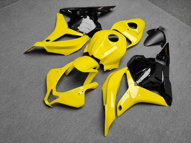 Purchase 2009-2012 Glossy Pearl Yellow & Black Honda CBR600RR Motorcycle Fairings UK