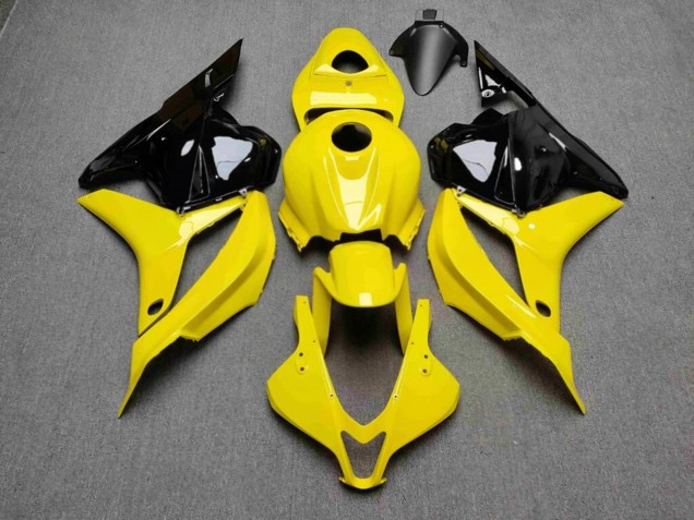 Purchase 2009-2012 Glossy Pearl Yellow & Black Honda CBR600RR Motorcycle Fairings UK