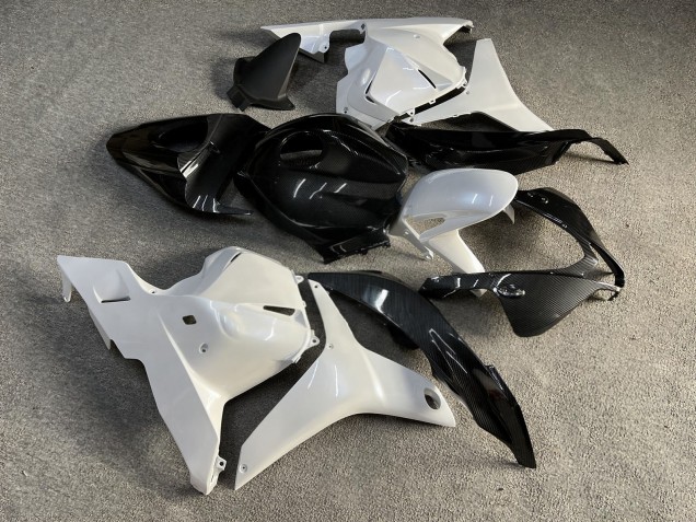 Purchase 2009-2012 Glossy Metallic White Carbon Fiber Style Honda CBR600RR Motorcycle Fairings UK
