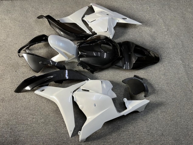 Purchase 2009-2012 Glossy Metallic White Carbon Fiber Style Honda CBR600RR Motorcycle Fairings UK