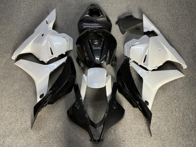 Purchase 2009-2012 Glossy Metallic White Carbon Fiber Style Honda CBR600RR Motorcycle Fairings UK