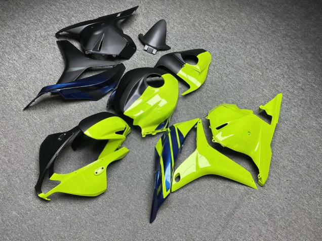Purchase 2009-2012 Glossy High Vis Yellow Matte Black Split Blue Honda CBR600RR Motorcycle Fairings UK