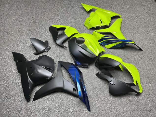 Purchase 2009-2012 Glossy High Vis Yellow Matte Black Split Blue Honda CBR600RR Motorcycle Fairings UK