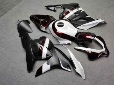 Purchase 2009-2012 Glossy White with Candy Red & Matte Black Honda CBR600RR Motorcycle Fairings UK