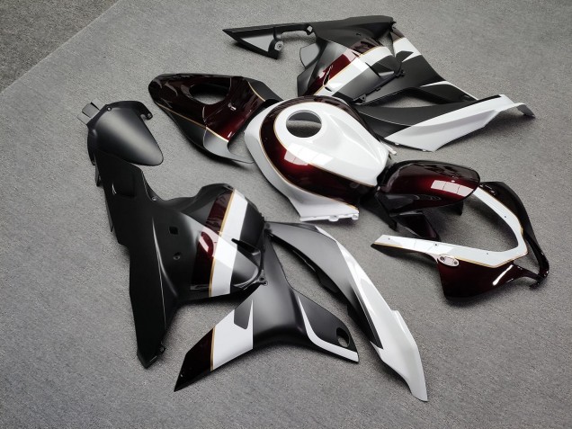 Purchase 2009-2012 Glossy White with Candy Red & Matte Black Honda CBR600RR Motorcycle Fairings UK