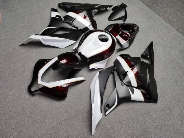 Purchase 2009-2012 Glossy White with Candy Red & Matte Black Honda CBR600RR Motorcycle Fairings UK