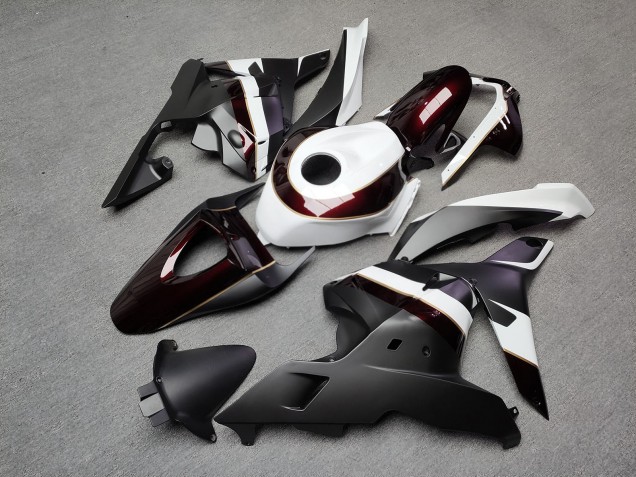 Purchase 2009-2012 Glossy White with Candy Red & Matte Black Honda CBR600RR Motorcycle Fairings UK