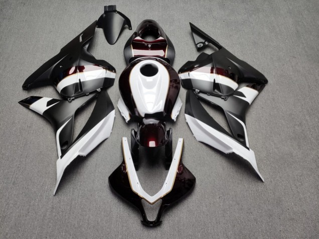 Purchase 2009-2012 Glossy White with Candy Red & Matte Black Honda CBR600RR Motorcycle Fairings UK