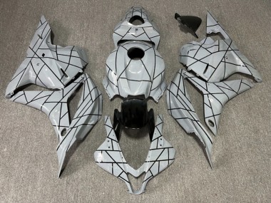 Purchase 2009-2012 Glossy Nardo Grey with Black Pattern Honda CBR600RR Motorcycle Fairings UK