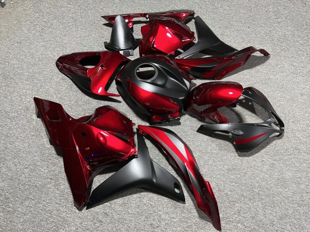 Purchase 2009-2012 Glossy Candy Red & Matte Black Honda CBR600RR Motorcycle Fairings UK