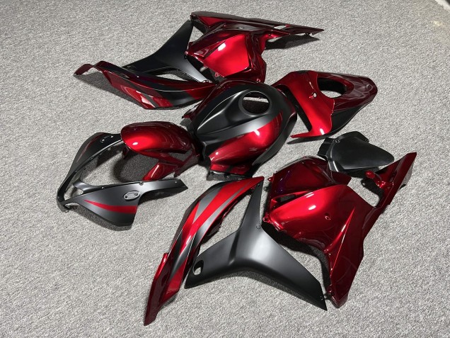 Purchase 2009-2012 Glossy Candy Red & Matte Black Honda CBR600RR Motorcycle Fairings UK