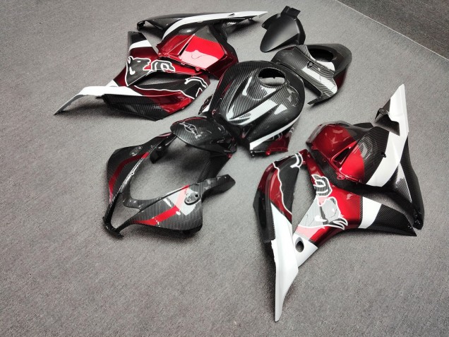 Purchase 2009-2012 Glossy Carbon Fiber Style with White & Red Bull Honda CBR600RR Motorcycle Fairings UK