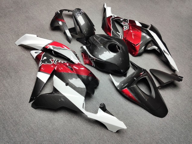 Purchase 2009-2012 Glossy Carbon Fiber Style with White & Red Bull Honda CBR600RR Motorcycle Fairings UK
