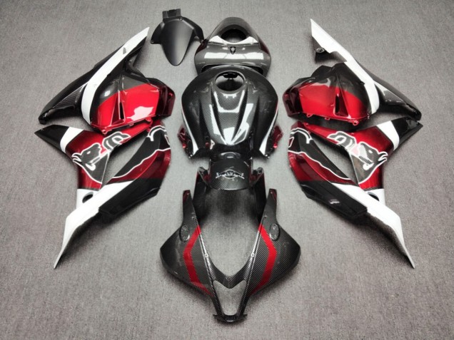 Purchase 2009-2012 Glossy Carbon Fiber Style with White & Red Bull Honda CBR600RR Motorcycle Fairings UK