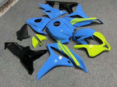 Purchase 2007-2008 Glossy Light Blue with High Vis Yellow & Black Honda CBR600RR Motorcycle Fairings UK