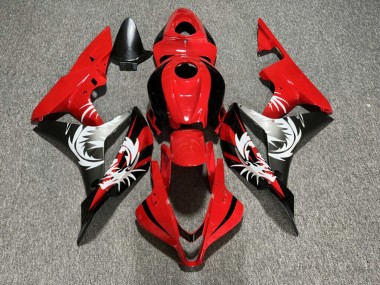 Purchase 2007-2008 Glossy Red with Black & Matte Black with White Dragon Honda CBR600RR Motorcycle Fairings UK