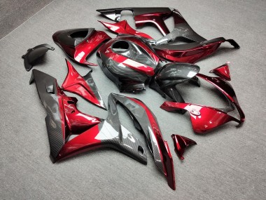 Purchase 2007-2008 Glossy Red with Carbon Fiber Style Honda CBR600RR Motorcycle Fairings UK