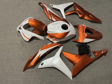 Purchase 2007-2008 Glossy Burnt Orange Matte Metallic White Honda CBR600RR Motorcycle Fairings UK