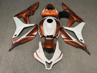 Purchase 2007-2008 Glossy Burnt Orange Matte Metallic White Honda CBR600RR Motorcycle Fairings UK