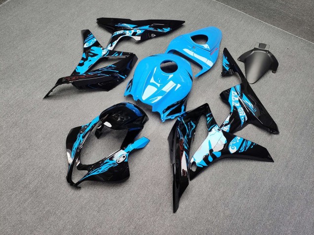 Purchase 2007-2008 Glossy Black Blue Leyla Honda CBR600RR Motorcycle Fairings UK