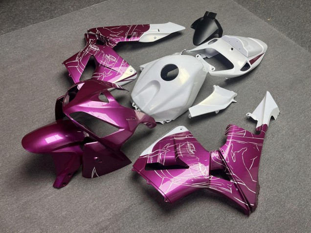Purchase 2005-2006 Glossy Pink & White with Gold Pearl Flakes Honda CBR600RR Motorcycle Fairings UK