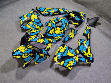 Purchase 2005-2006 Glossy Yellow Blue Camo Honda CBR600RR Motorcycle Fairings UK