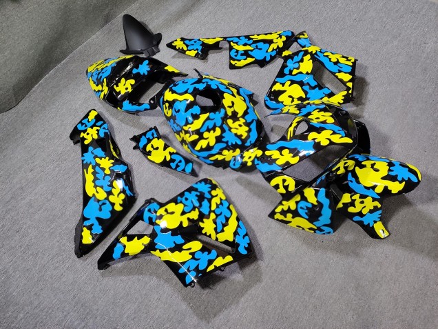Purchase 2005-2006 Glossy Yellow Blue Camo Honda CBR600RR Motorcycle Fairings UK