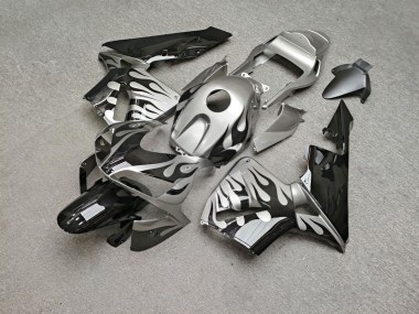 Purchase 2003-2004 Glossy Silver Black Flame Honda CBR600RR Motorcycle Fairings UK