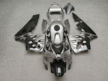 Purchase 2003-2004 Glossy Silver Black Flame Honda CBR600RR Motorcycle Fairings UK