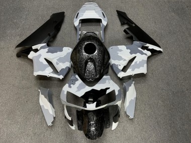 Purchase 2003-2004 Glossy Snow Camo Forged Carbon Fiber Style Honda CBR600RR Motorcycle Fairings UK