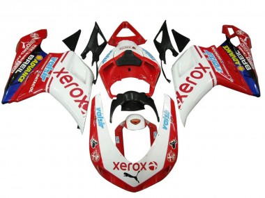 Purchase 2007-2014 White Red Black Xerox Ducati 848 1098 1198 Motorcycle Fairings UK